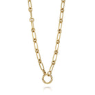 SINGLE STONE LO ANNEX featuring Handcrafted 18K yellow gold oval and round link chain with charm holder.