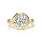 SINGLE STONE LOLA RING featuring 2.90ct L/VVS2 GIA certified old European cut diamond prong set in a handcrafted 18K yellow gold mounting.
