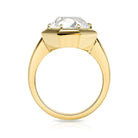 SINGLE STONE LOLA RING featuring 5.02ct M/VS1 GIA certified old European cut diamond prong set in a handcrafted 18K yellow gold mounting.