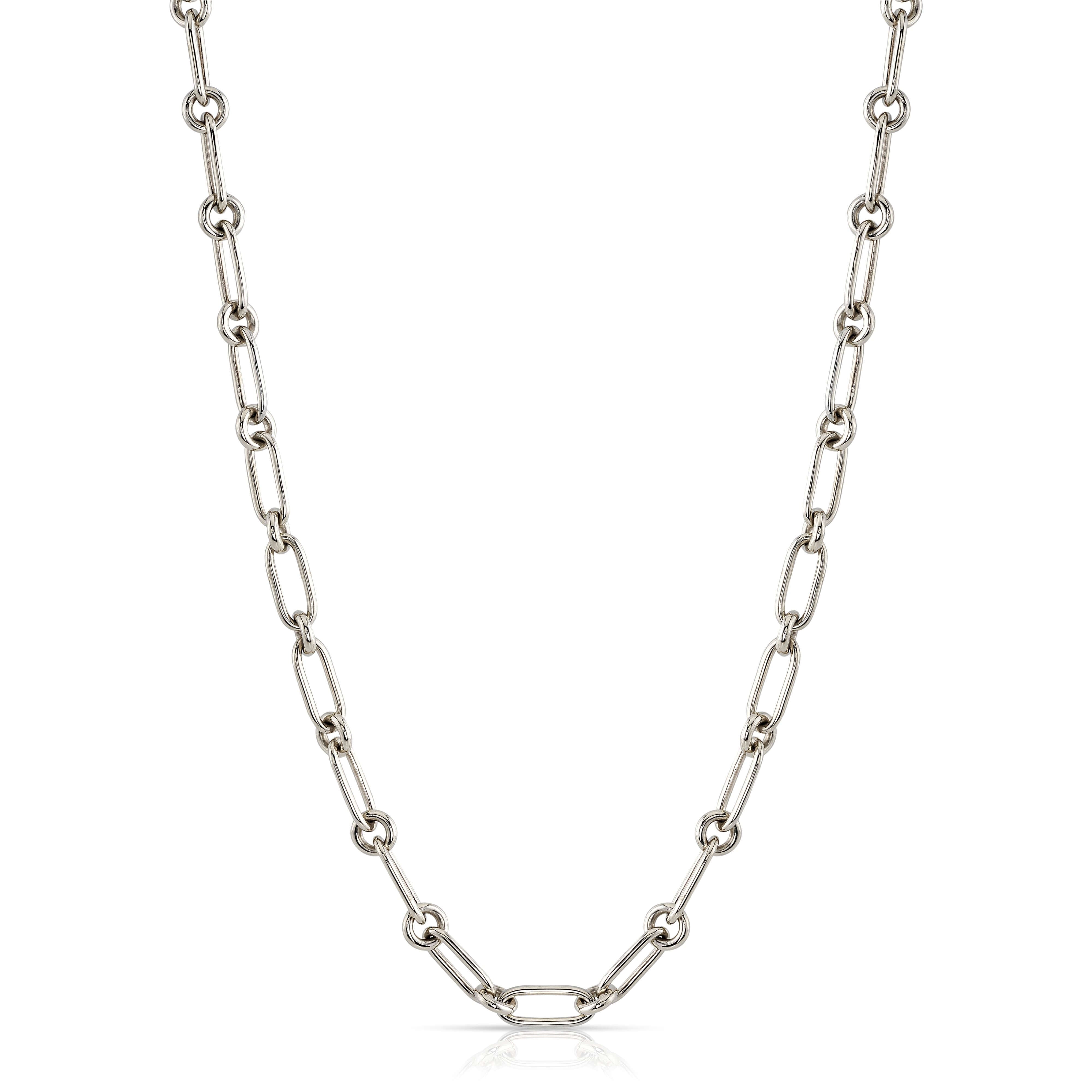 SINGLE STONE LO CHAIN featuring Handcrafted 18K gold long and round link necklace. Available in multiple lengths.