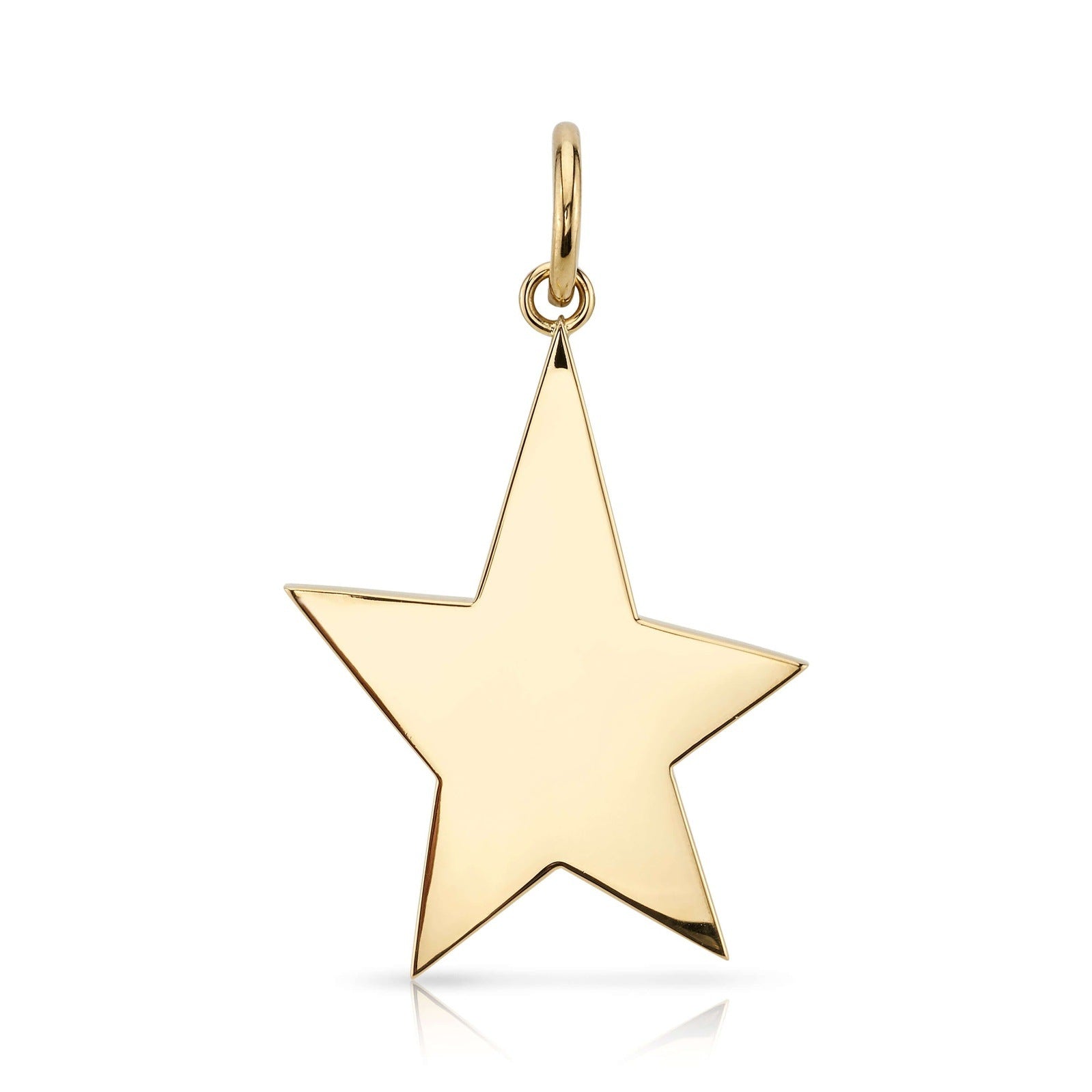 SINGLE STONE LARGE KINSLEY PENDANT featuring Handcrafted 18K yellow gold star charm. Charm measures 30mm x 40mm. Price does not include bracelet.