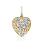 SINGLE STONE MEDIUM COBBLESTONE HEART PENDANT featuring Approximately 2.00ctw various old cut and round brilliant cut diamonds set in a handcrafted 18K yellow gold heart pendant. Charm measures 17mm x 19mm. Price does not include chain.