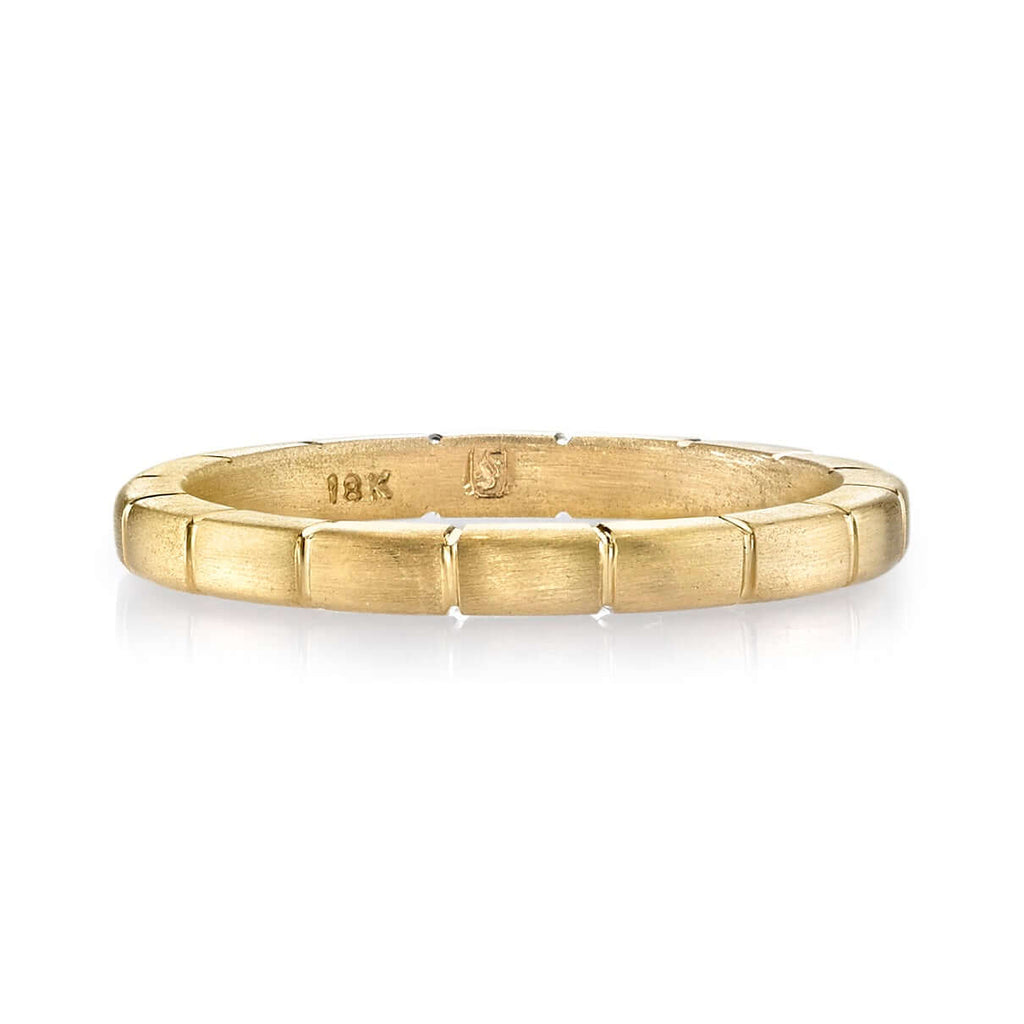Single Stone's RILEY band  featuring Handcrafted 2.2mm 18K gold sectional band.  Approximate band with 2.2mm.  Please inquire for additional customization. 
