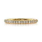 SINGLE STONE STEVIE ETERNITY BAND | Approximately 0.50ctw G-H/VS old European cut diamonds pave set in a handcrafted hammered 22K yellow gold full eternity band. Approximate band with 2mm. Please inquire for additional customization.