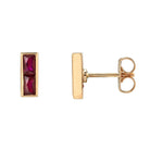 SINGLE STONE MONET STUDS WITH GEMSTONES | Earrings featuring Approximately 0.70ctw French cut gemstones set in handcrafted 18K gold bar stud earrings.