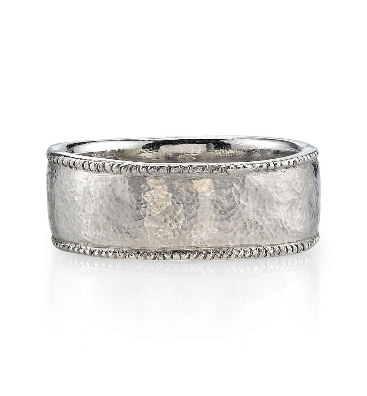 SINGLE STONE CONSTANTINE BAND | 8.5mm handcrafted textured Men's band.