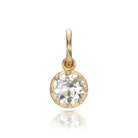 SINGLE STONE POLLY PENDANT featuring 1.58ct L-Faint Brown/I1 GIA certified old European diamond prong set in a handcrafted 18K yellow gold pendant.