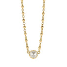 SINGLE STONE ROSALINA NECKLACE featuring 2.00ct L/I2 GIA certified rose cut diamond prong set on a handcrafted 18K yellow gold necklace. This vintage diamond's cut dates back to the 18th century. Necklace measures 17".