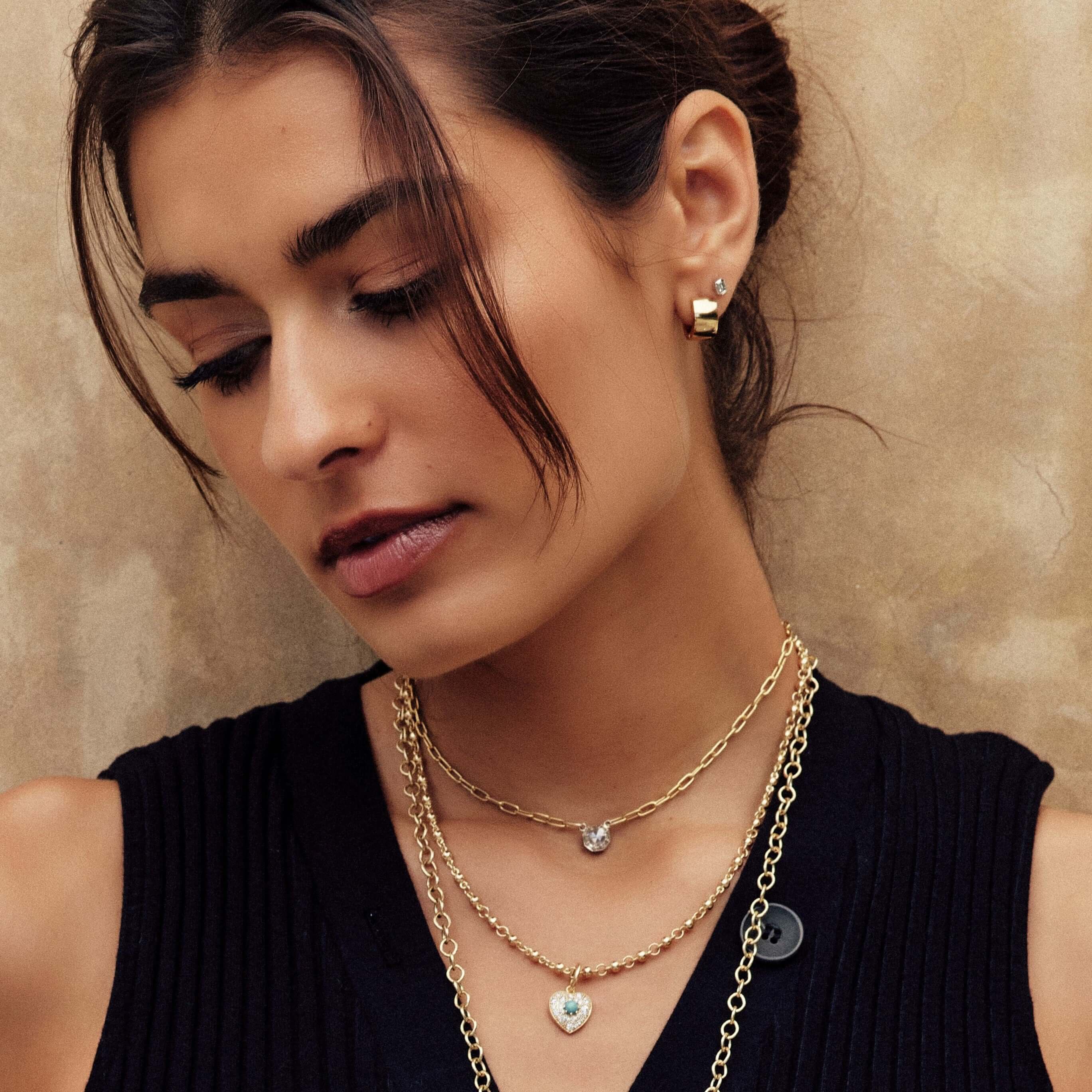 SINGLE STONE ROSARY CHAIN featuring Handcrafted 18K gold round ball chain. Available from 16" to 27". Length shown is 18". Charms sold separately.