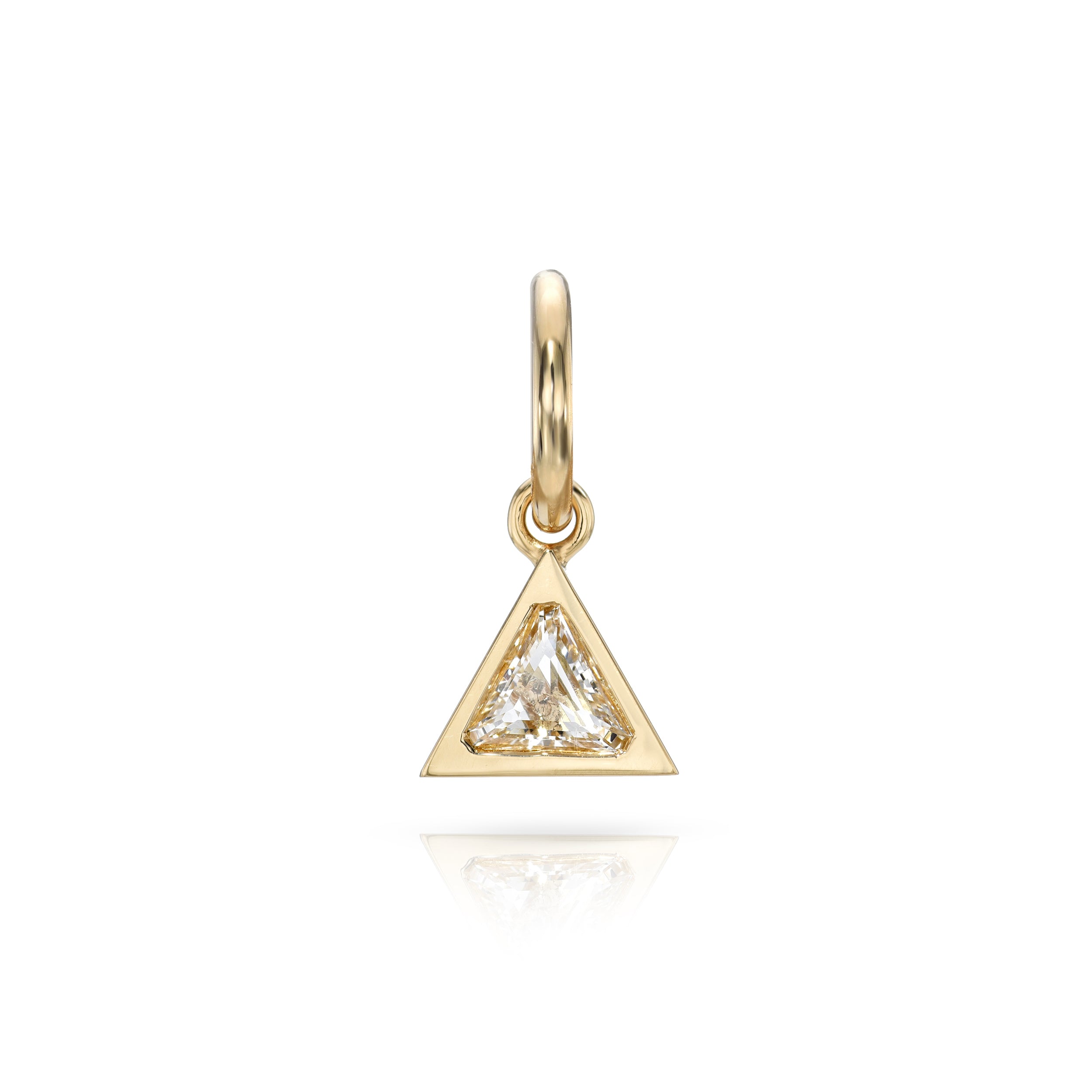 SINGLE STONE SLOANE PENDANT PENDANT featuring 0.27ct D/SI1 GIA certified trillion cut diamond bezel set in a handcrafted 18K yellow gold pendant. Price does not include chain.