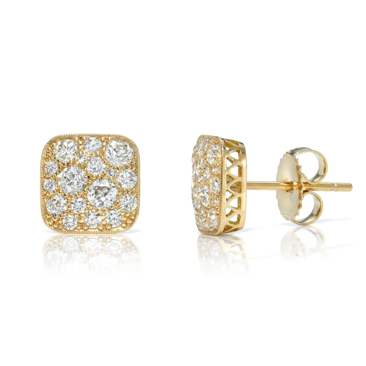 SQUARE COBBLESTONE STUDS | SINGLE STONE