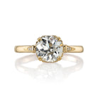 SINGLE STONE SYDNEE WITH DIAMONDS RING featuring 1.26ct N/VS1 GIA certified old European cut diamond with 0.03ctw old European cut accent diamonds set in a handcrafted 18K yellow gold mounting.